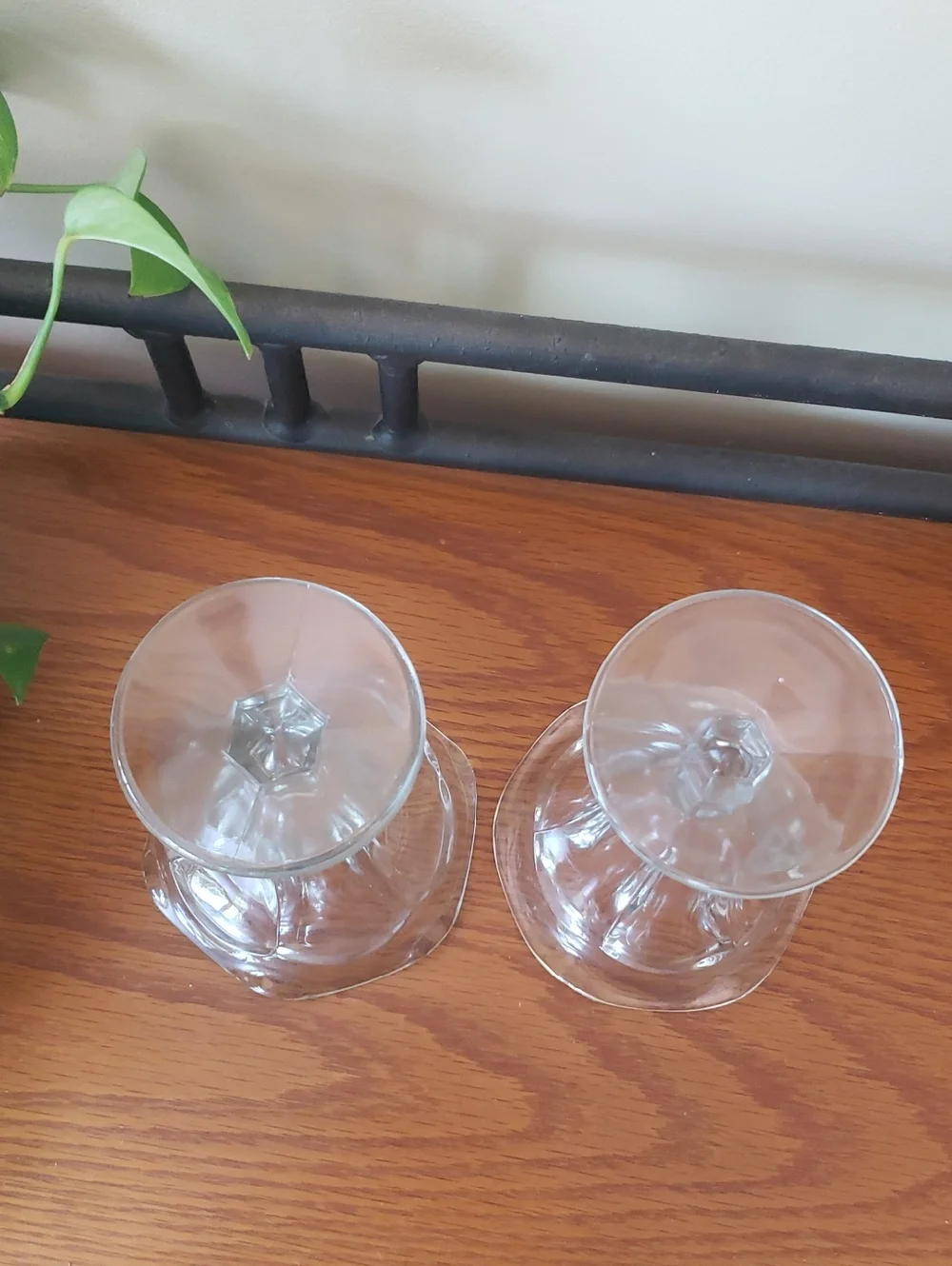 Vintage (2) Classic Clear Glass Dessert Compote Pair - Footed Sundae Cups